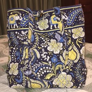 Vera Bradley Blue and Yellow Elephant Purse